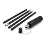 Metal Garden Torch Tiki Paraffin Oil Fire Lantern Cylinder Black - Image 4