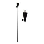 Metal Garden Torch Tiki Paraffin Oil Fire Lantern Cone Black