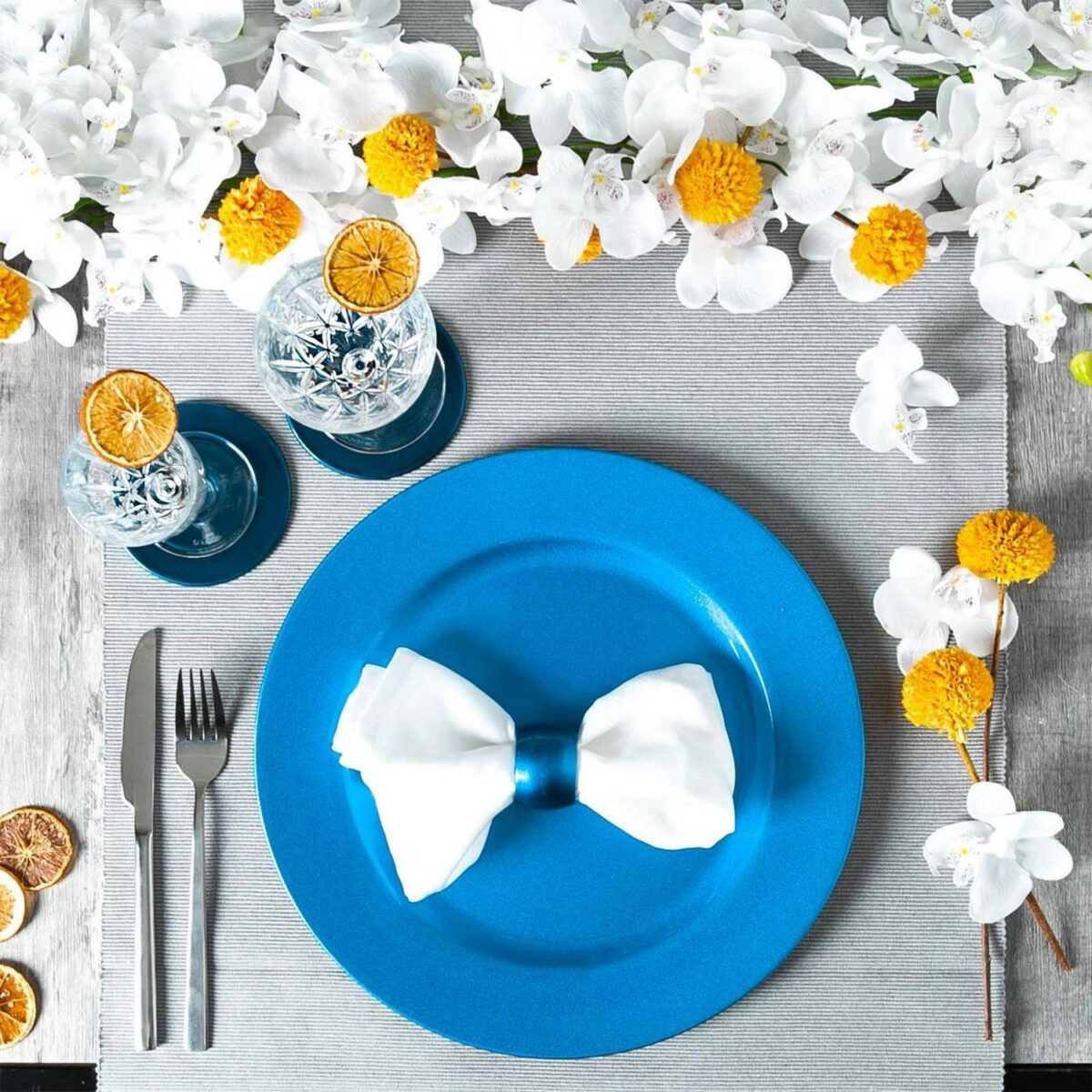 Metallic Charger Plate Wedding Party Fine Dining Table Place Setting 33cm Blue - Image 5