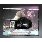 Mike Tyson and Lennox Lewis Double Signed Framed Boxing Glove