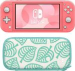 NINTENDO Switch Lite (Coral) and Switch Lite Carrying Case (Animal Crossing: New Horizons Edition) Bundle