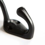 Narrow Hat and Coat Hook Cast Iron Antique Style Hooks W25mm x H80mm Black - Image 2