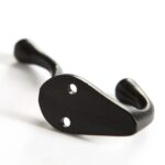 Narrow Hat and Coat Hook Cast Iron Antique Style Hooks W25mm x H80mm Black - Image 3
