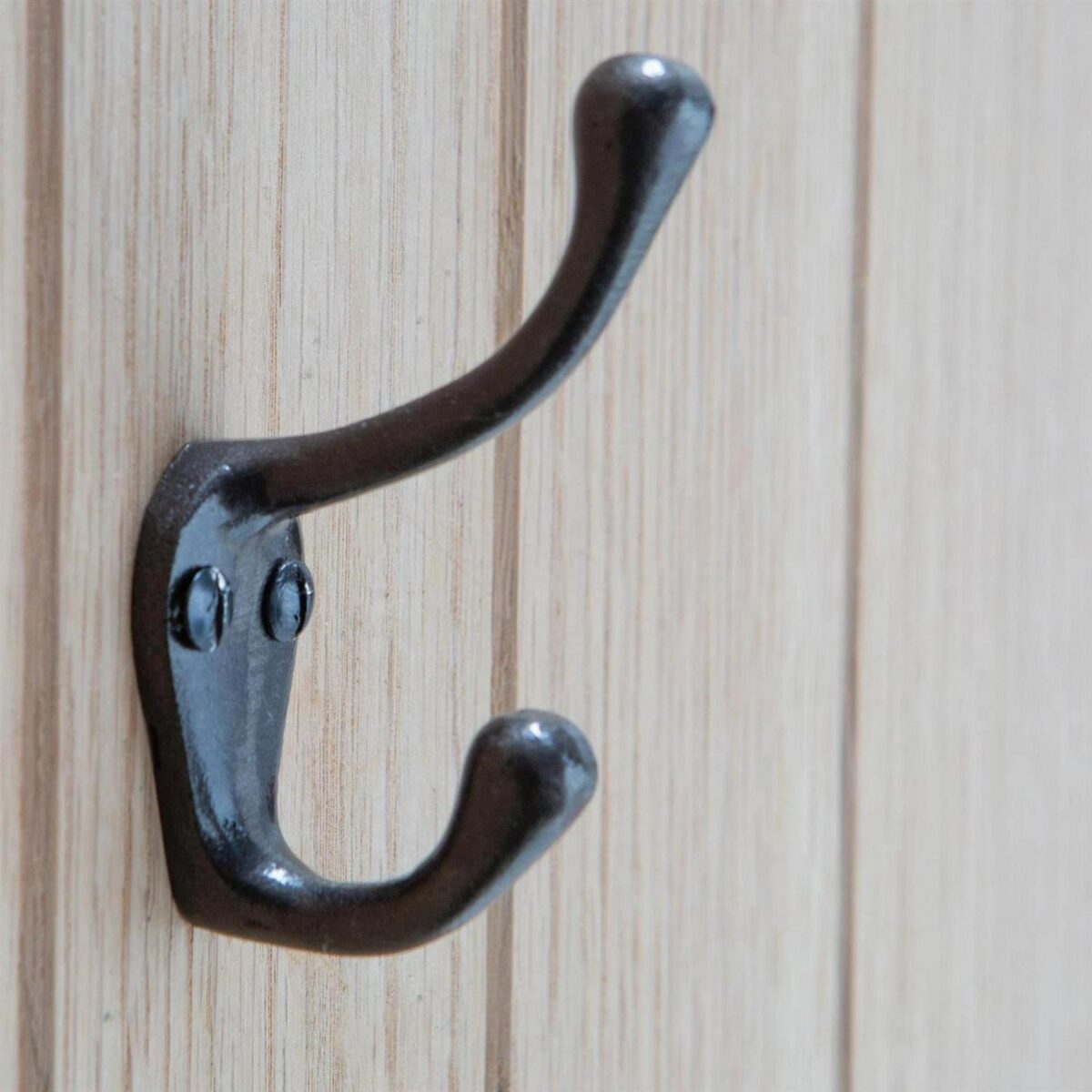 Narrow Hat and Coat Hook Cast Iron Antique Style Hooks W25mm x H80mm Black - Image 6