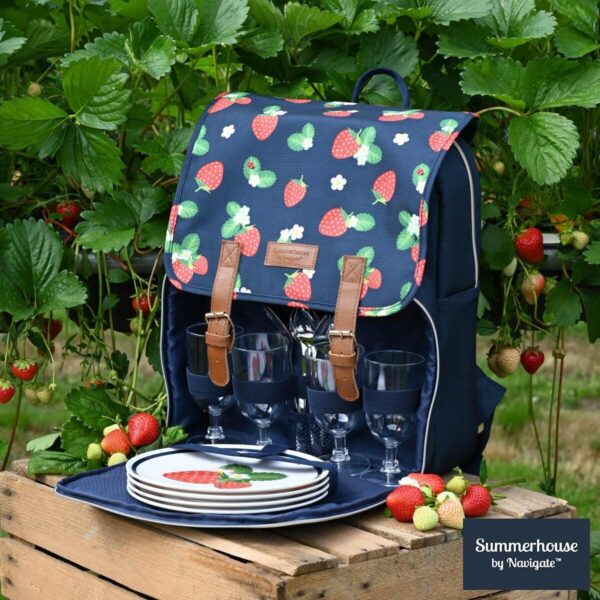 Navigate Strawberries and Cream 4 Person Picnic Backpack
