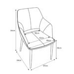 Nero Mustard Velvet Quilted Dining Chair, 2 Pack - Image 2