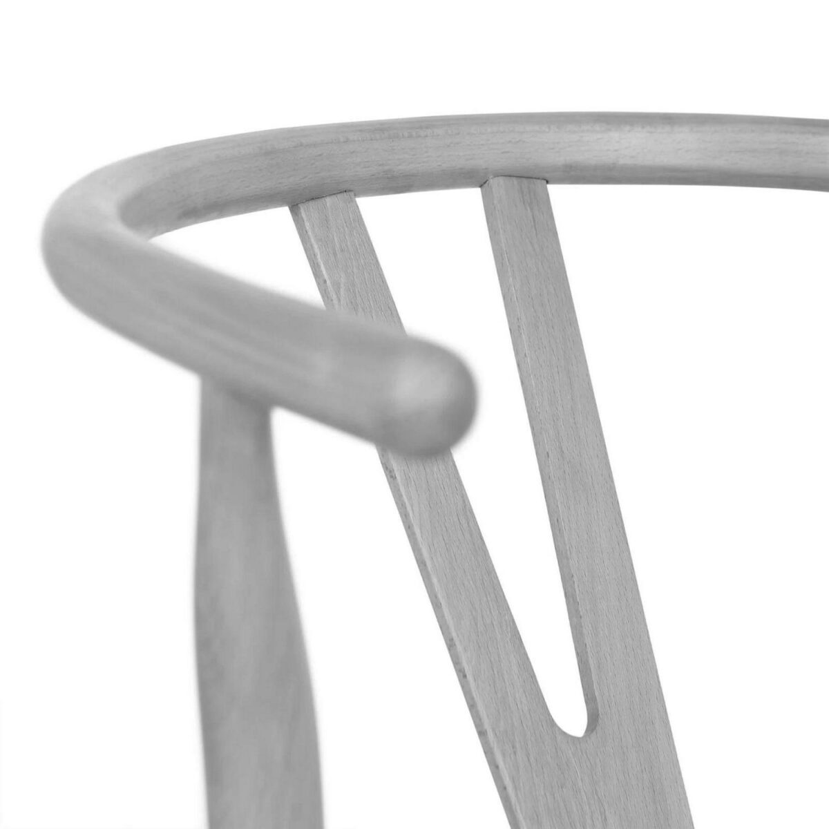 Nicholas Winter Beech Wooden Wishbone Dining Chair - Grey/Natural - Image 4