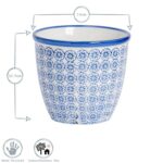 Nicola Spring Plant Pot with Saucer - For Outdoor, with Drip Hole 22cm Navy - Image 3
