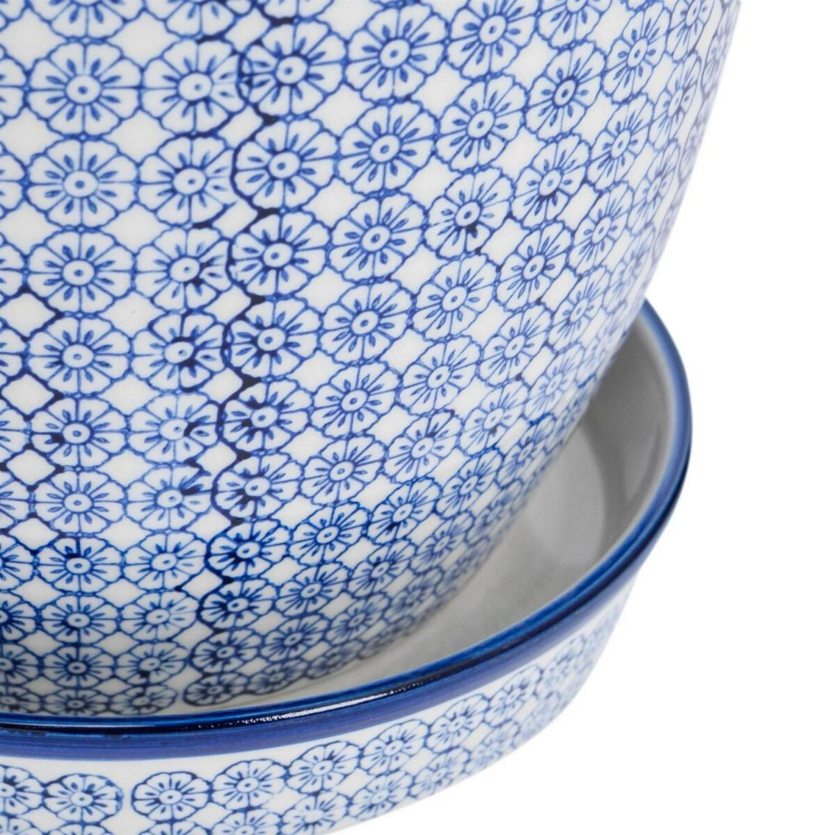 Nicola Spring Plant Pot with Saucer - For Outdoor, with Drip Hole 22cm Navy - Image 4
