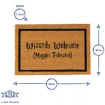 Non-Slip Halloween Theme Door Mat Natural Coir 60cm Wizards Welcome - Image 3