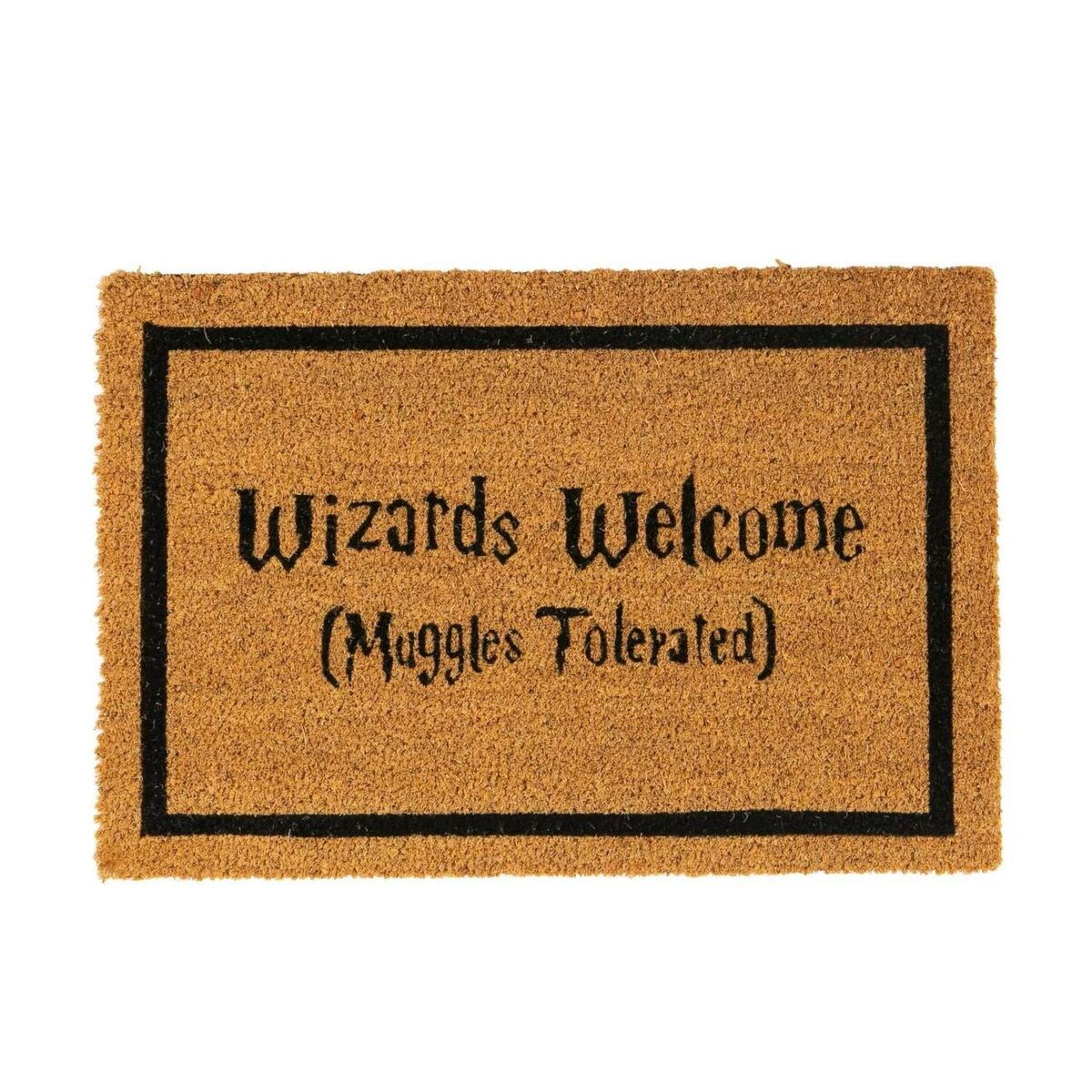 Non-Slip Halloween Theme Door Mat Natural Coir 60cm Wizards Welcome - Image 1