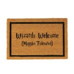 Non-Slip Halloween Theme Door Mat Natural Coir 60cm Wizards Welcome