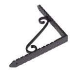 Notched Scroll Iron Shelf Bracket Antique Vintage Wall Brackets D150mm Black - Image 3
