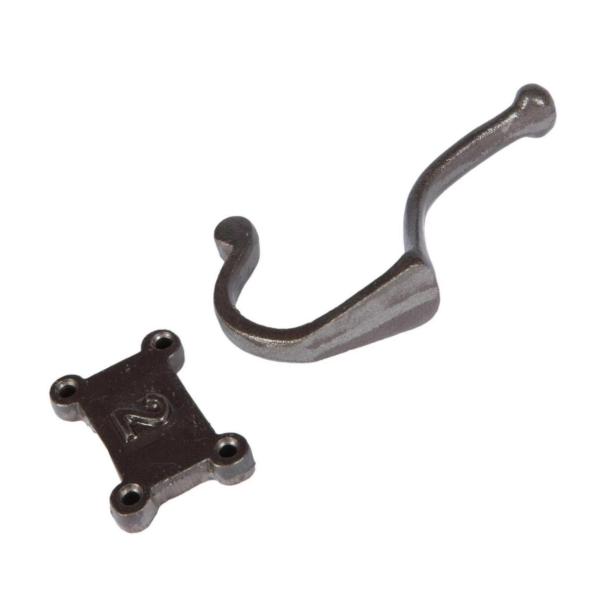 Number 2 Double Wall Hook Cast Iron Antique Vintage Style W50mm x H115mm Raw - Image 3