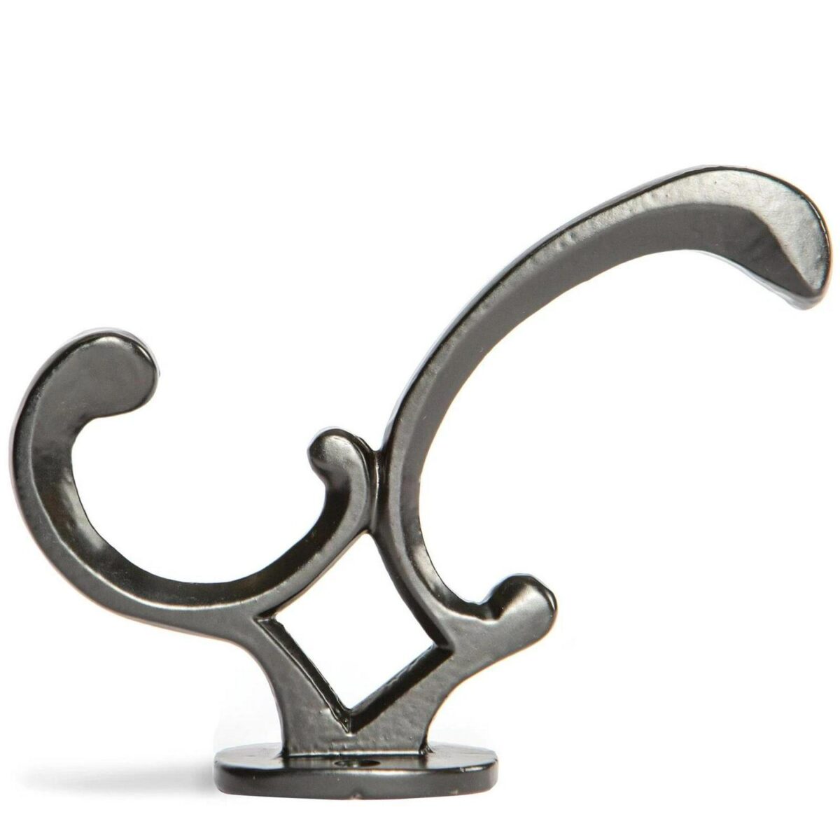 Ornamental Hat and Coat Hook Cast Iron Antique Vintage Style W30mm x H130mm Black - Image 2