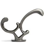 Ornamental Hat and Coat Hook Cast Iron Antique Vintage Style W30mm x H130mm Black - Image 2