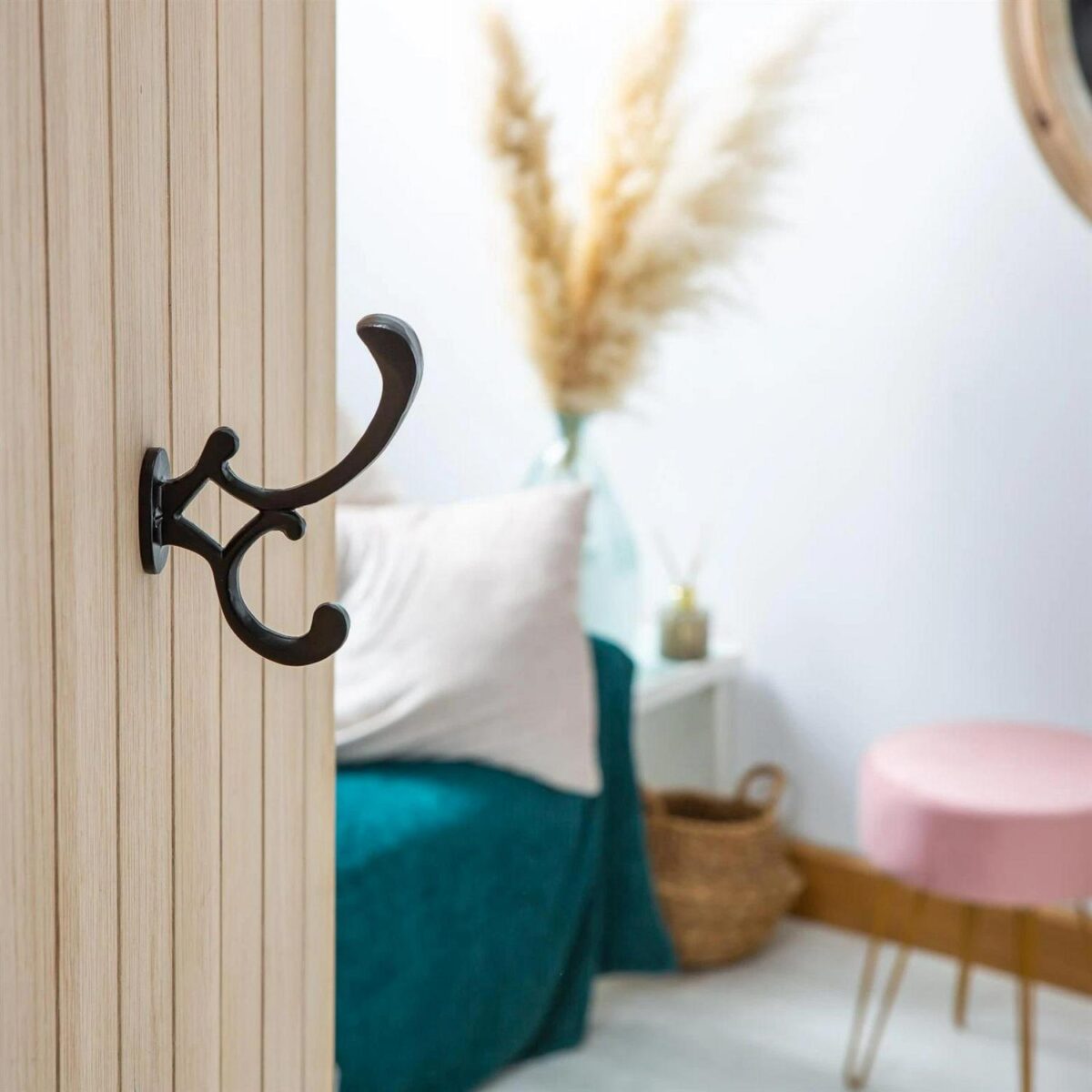 Ornamental Hat and Coat Hook Cast Iron Antique Vintage Style W30mm x H130mm Black - Image 5
