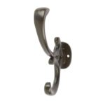 Ornamental Hat and Coat Hook Cast Iron Antique Vintage Style W30mm x H130mm Black