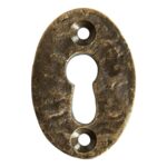 Oval Rim and Mortice Door Knob Cast Iron Antique Vintage Style Handle W60mm Brass - Image 4