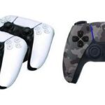 PLAYSTATION PS5 DualSense Wireless Controller (Grey) and Twin Docking Station (White) Bundle