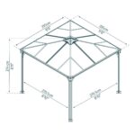 Palram Canopia Palermo 9ft 8 x 9ft 8 (3 x 3m) Aluminium and Polycarbonate Gazebo - Image 2