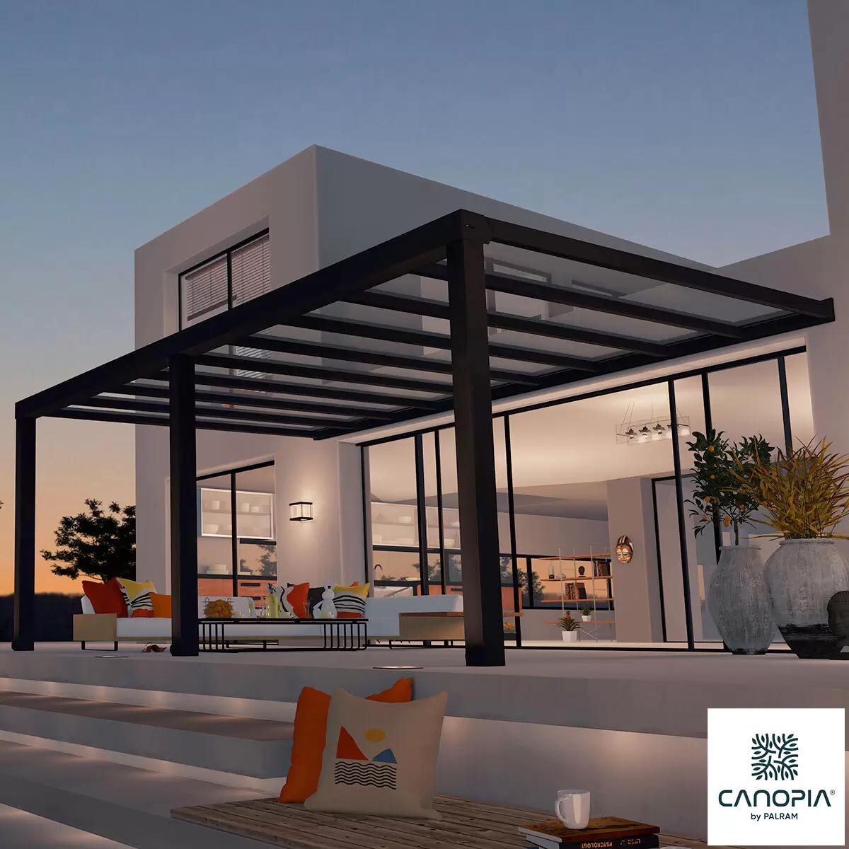 Palram_Canopia_Stock_0e73f3f143f6f8c09bbdb5814912cf01.jpg Palram Canopia Stockholm 11ft 2 x 19ft 3 (3.4 x 5.9m) Aluminium Patio Cover - Image 1