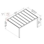 Palram Canopia Stockholm 11ft 2 x 16ft 11 (3.4 x 5.1m) Aluminium Patio Cover - Image 2