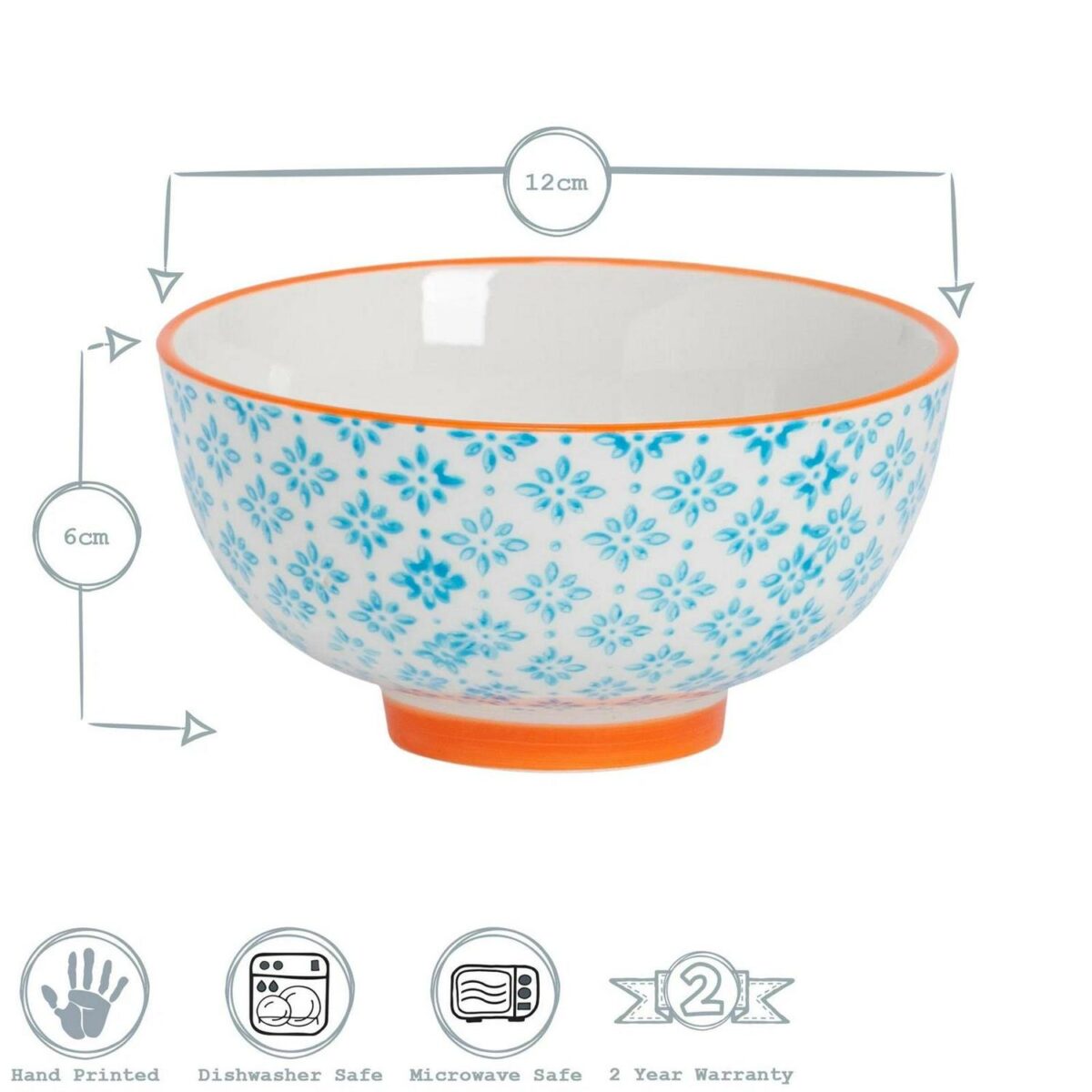 Patterned Rice Dessert Cereal Soup Bowls Porcelain Crockery 3 Designs 114mm x6 - Image 7