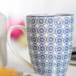 Patterned Tea Coffee Mug Porcelain Restaurant Mugs Cups - Blue Print - 330ml x6 - Image 6