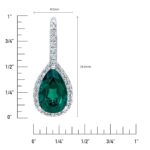 Pear Cut Lab Created Emerald and 0.50ctw Diamond Earrings, 14ct White Gold - Image 5