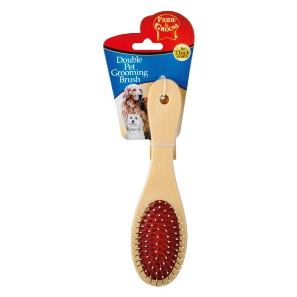 Pride and Groom Double-Sided Slicker Brush for Dogs Pet Hair Fur Grooming Comb