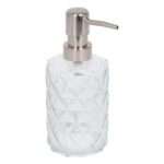 Prism Glass Soap Dispenser 330ml Clear Bathroom Liquid Hand Lotion Pump