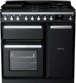 RANGEMASTER ESDL90DFPGBL/CM1 Estel Deluxe 90cm Dual Fuel Range Cooker - Black and Chrome