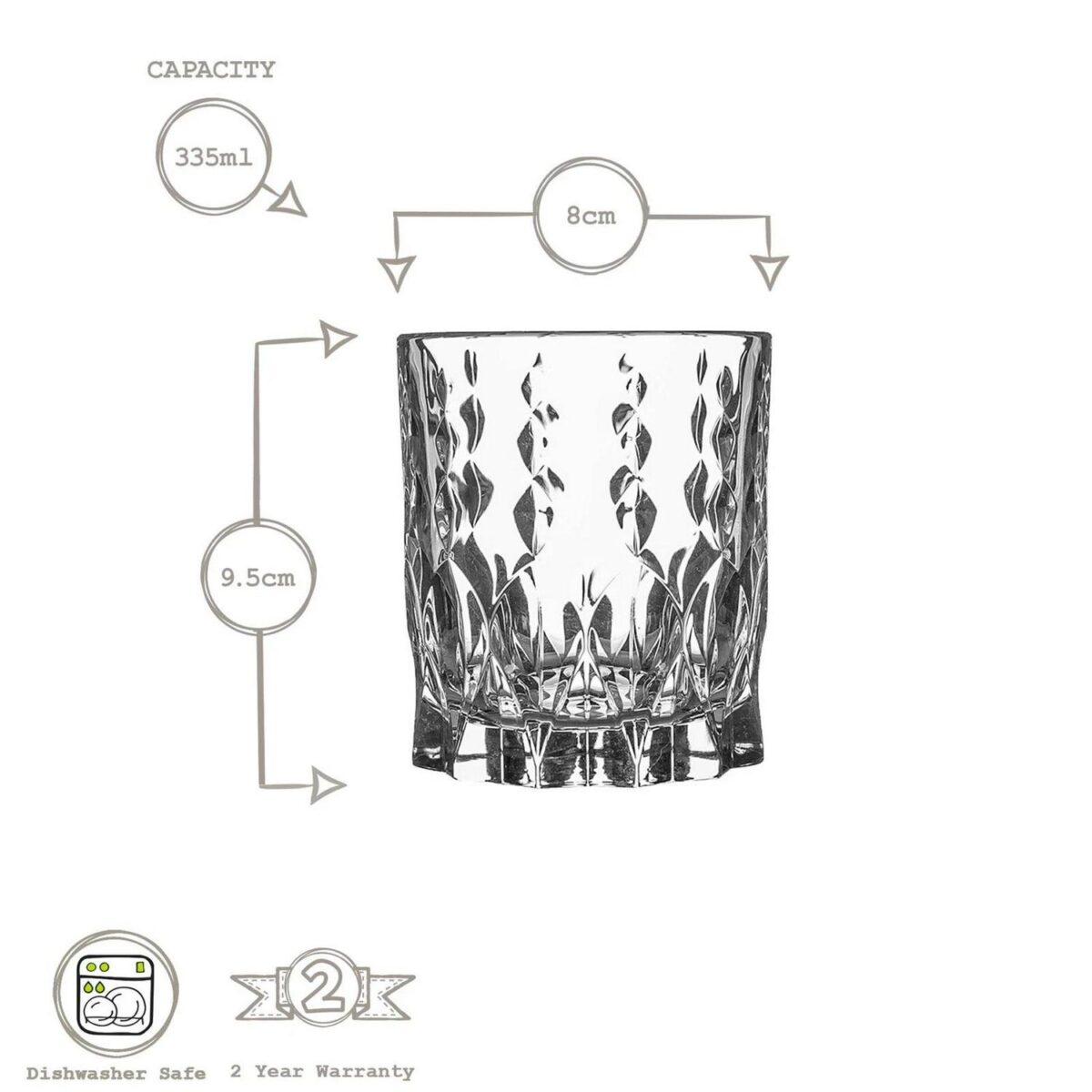 RCR Crystal 12 Piece Marilyn Glassware Set Cut Glass Cocktail Tumblers - Image 4