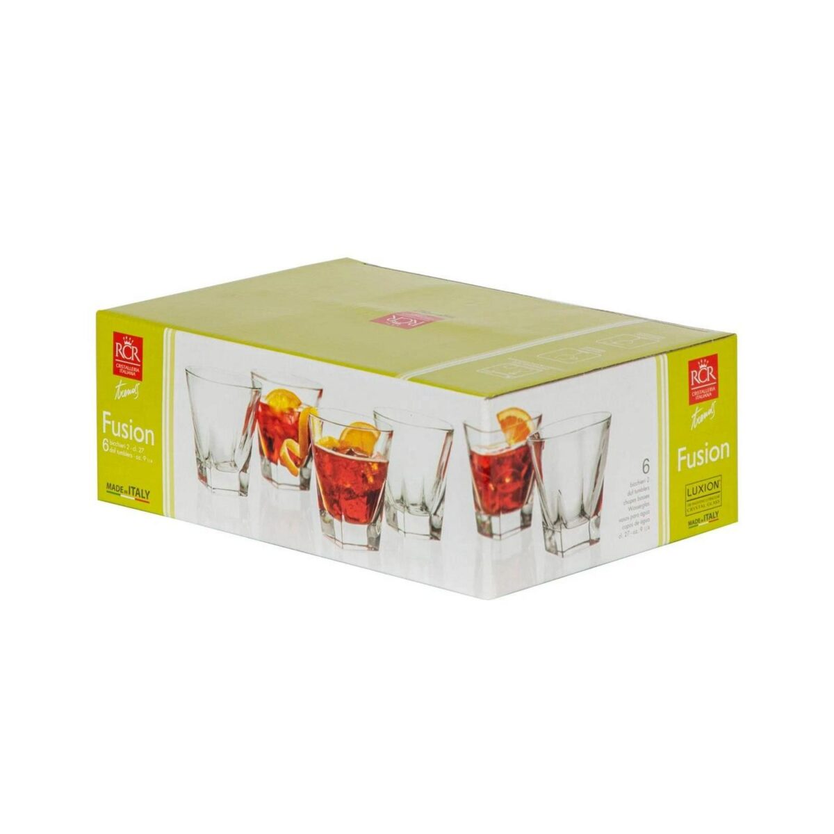 RCR Crystal 6x Fusion Whisky Glasses Set Cut Glass Cocktail Tumblers 270ml - Image 6