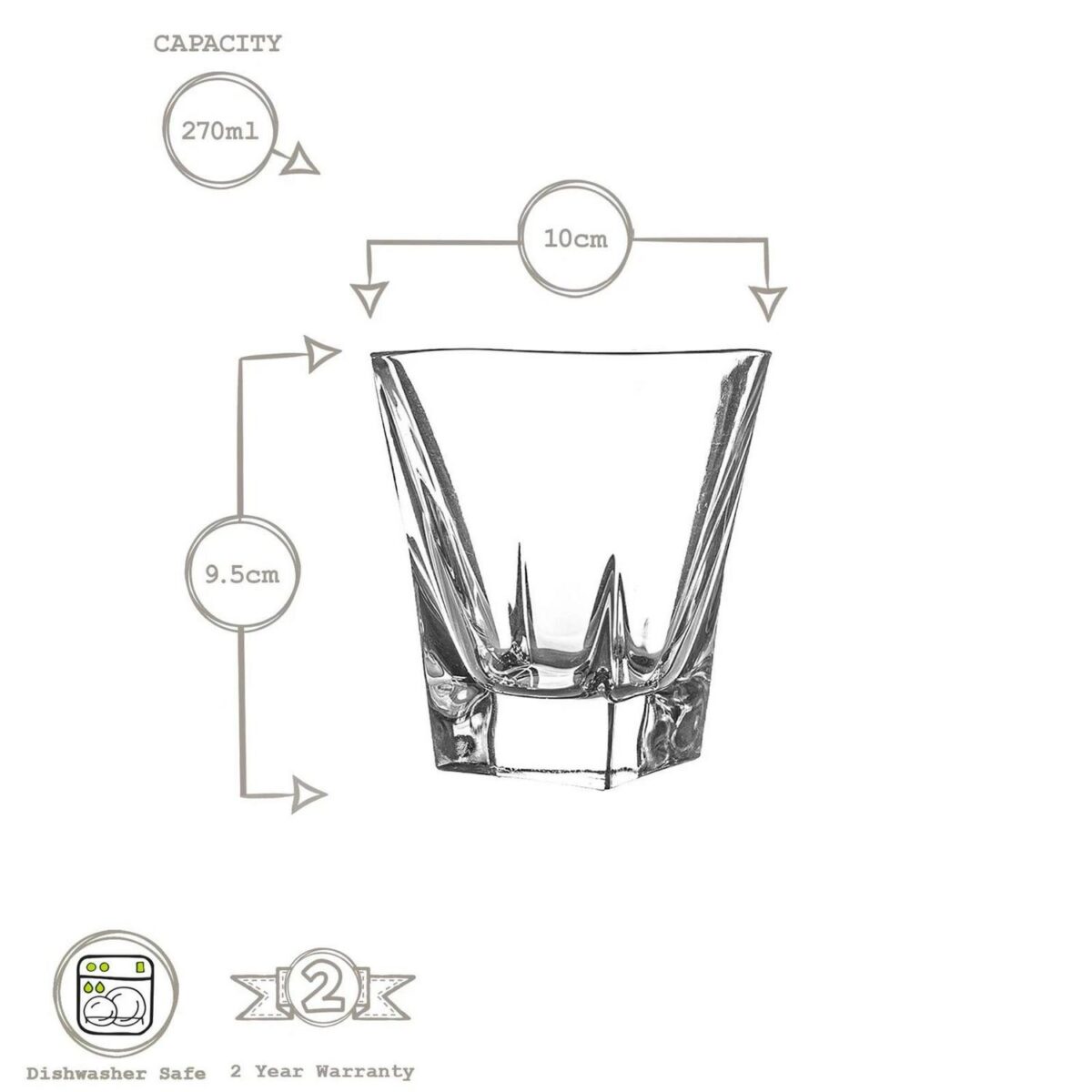 RCR Crystal 6x Fusion Whisky Glasses Set Cut Glass Cocktail Tumblers 270ml - Image 3