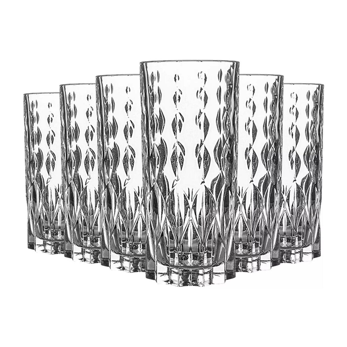 RCR Crystal 6x Marilyn Highball Glasses Set Cut Glass Cocktail Tumblers 350ml - Image 1