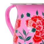 Raspberry Peony 1.7L Stainless Steel Hand-Painted Picnic Water Jug and 400ml Cups - Image 5