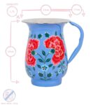 Raspberry Peony 1.7L Stainless Steel Hand-Painted Picnic Water Jug and 400ml Cups - Image 3