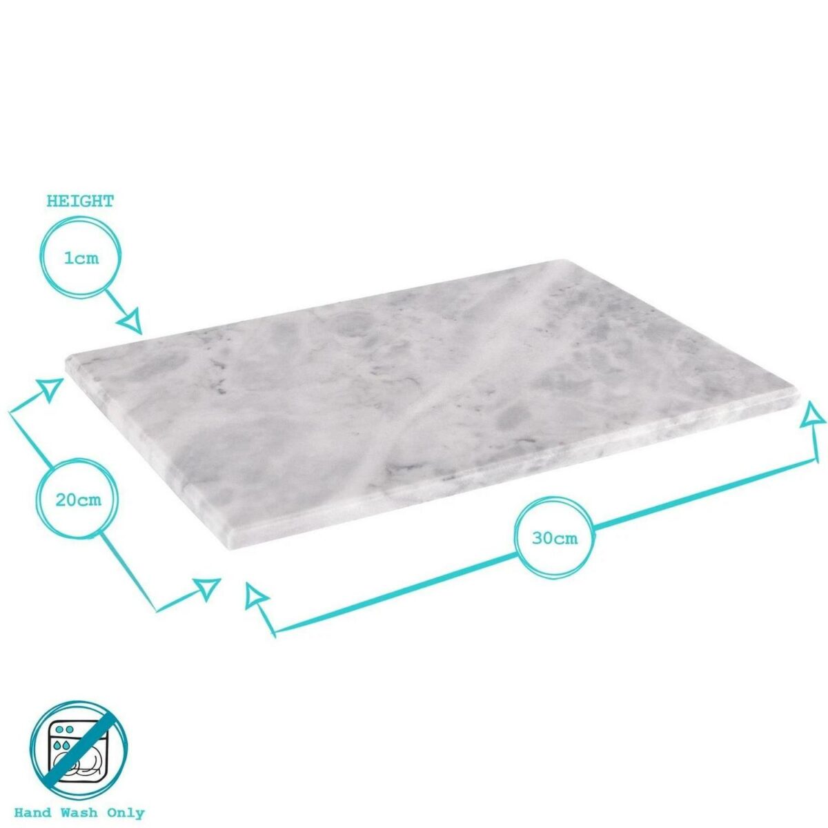 Rectangle Marble Chopping Board Rustic Dining Place Setting 30 x 20cm Grey - Image 3