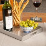 Rectangle Serving Tray Centre PieceWith Handles Silver - Image 5