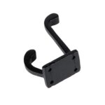 Rectangular Plate Rounded Hat and Coat Hook Cast Iron Vintage W30mm x H85mm Black - Image 3