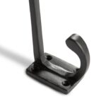 Rectangular Plate Rounded Hat and Coat Hook Cast Iron Vintage W30mm x H85mm Black - Image 2