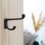 Rectangular Plate Rounded Hat and Coat Hook Cast Iron Vintage W30mm x H85mm Black - Image 5