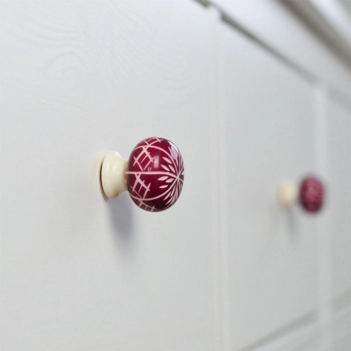 Resin Cabinet Knob Kitchen Bedroom Cupboard Drawer Handles Dark Red - Image 6