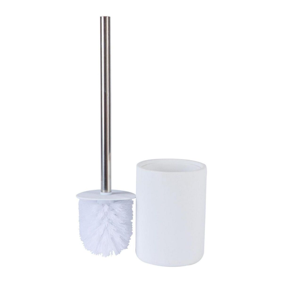 Resin Toilet Brush Bathroom Cleaning Scrubber Closed Tower Holder White - Image 4