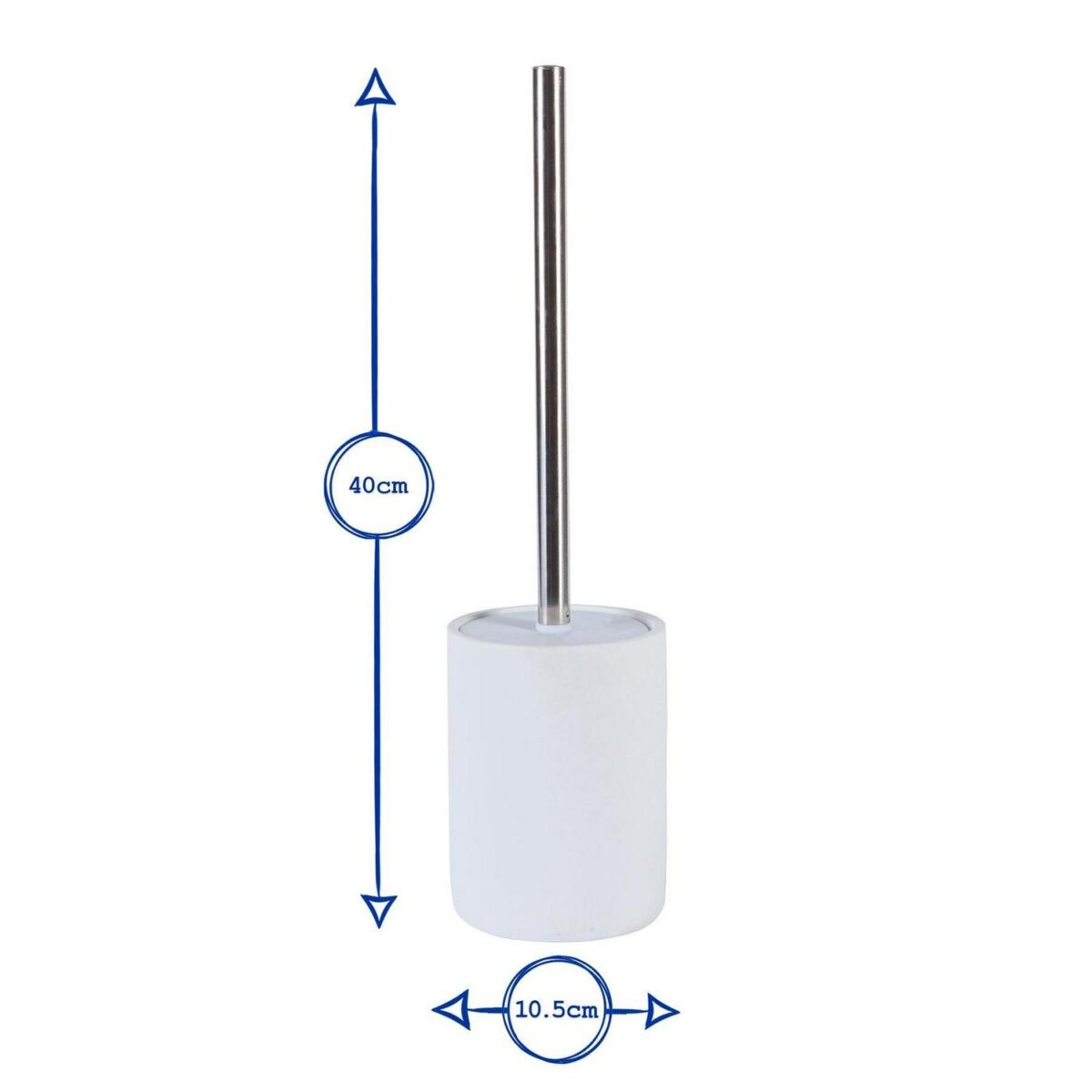 Resin Toilet Brush Bathroom Cleaning Scrubber Closed Tower Holder White - Image 3