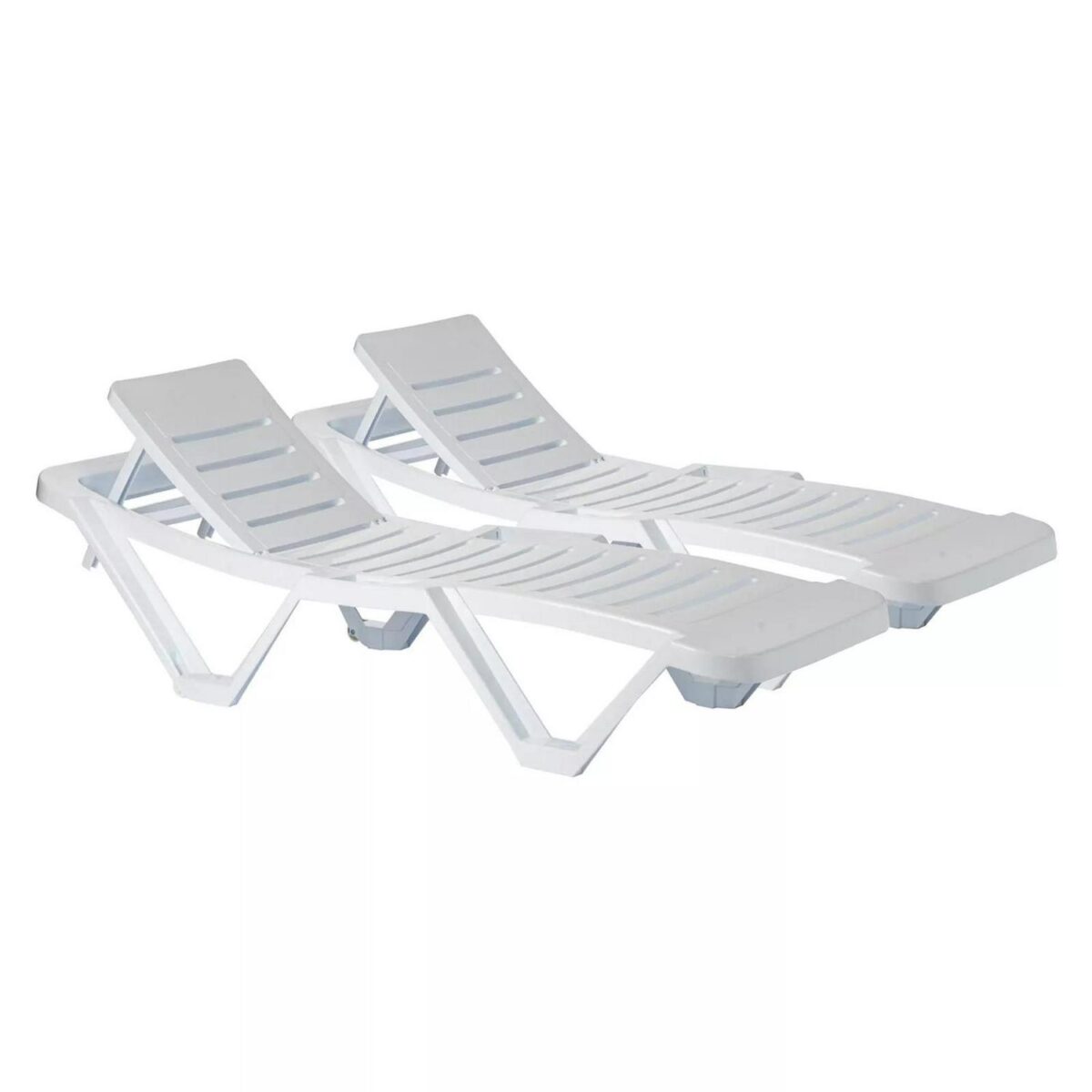 Resol 2x Master Sun Loungers Set Outdoor Furniture White - Image 1