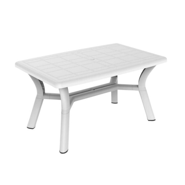 Resol 4 Seater Tulip Plastic Outdoor Garden Dining Table 90cm x 140cm White