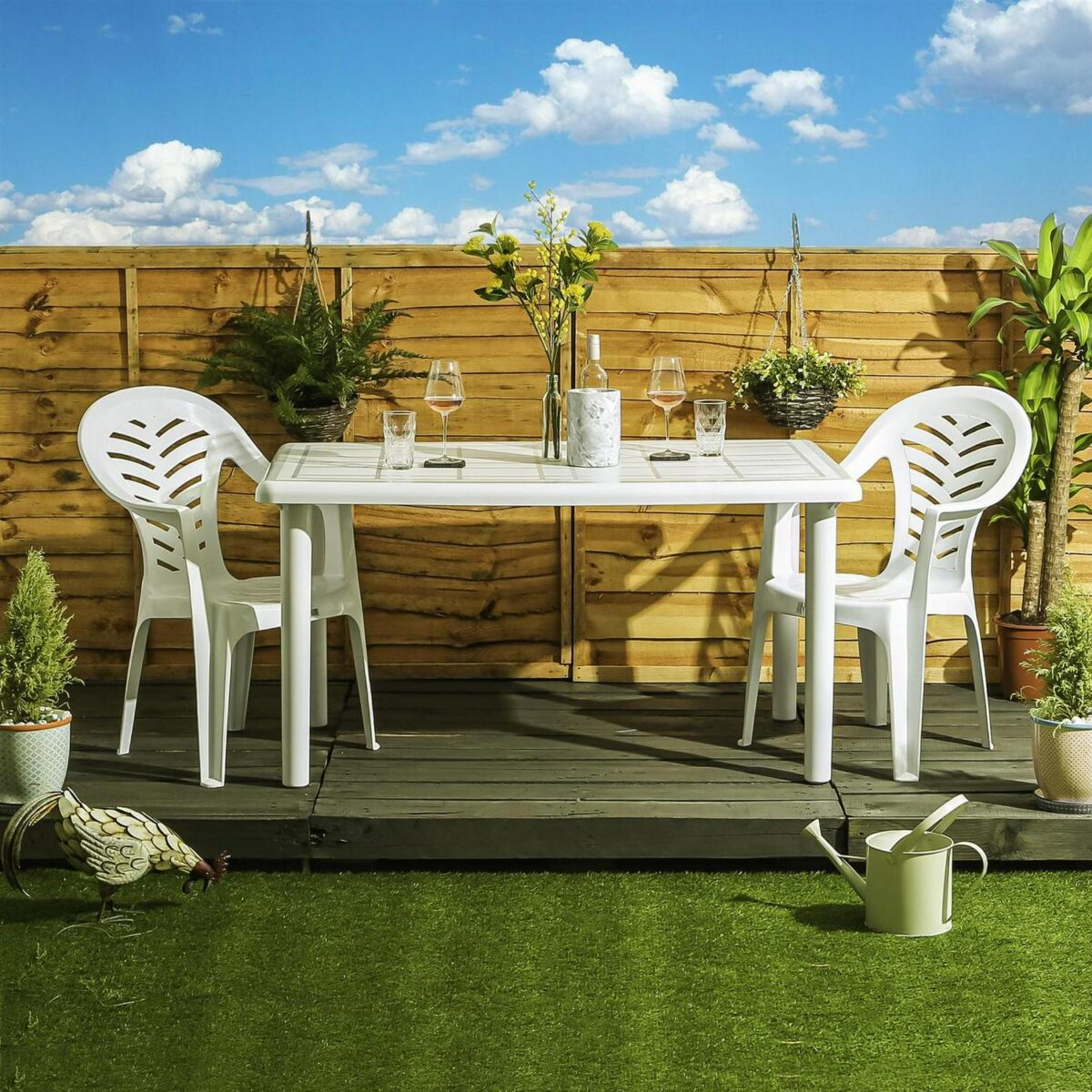 Resol 4x Palma Garden Dining Chairs Outdoor Patio Furniture White - Image 6